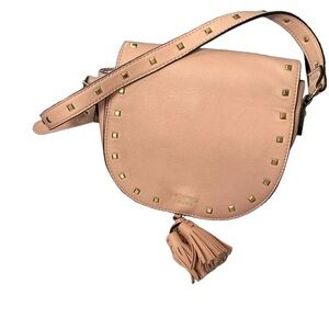 Victoria’s Secret saddle bag with studs pink color